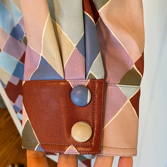 Eloquii Multicolor Diamond Patterned Belted Long-sleeved Dress - Picture 4 of 11